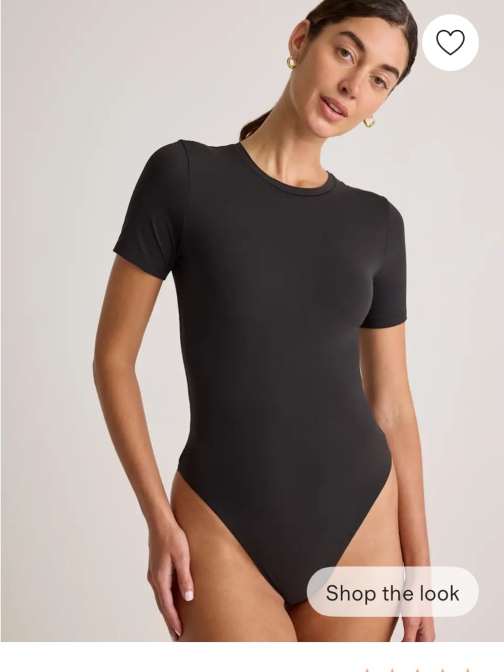Quince Black Short-Sleeve Crewneck Bodysuit